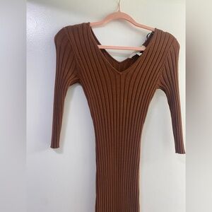 Brown sweater dress by Guess